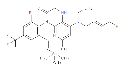 4-(2-溴-4-(三氟甲基)-6-((E)-2-(三甲基锡基)乙烯基)苯基)-8-(乙基((E)-4-氟丁-2-烯-1-基)氨基)-6-甲基-1,2-二氢吡啶并[2,3-b]吡嗪-3(4H)-酮