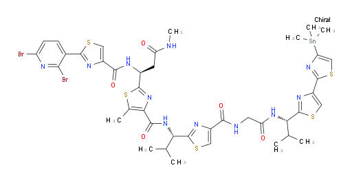 2-((S)-1-(2-(2,6-二溴吡啶-3-基)噻唑-4-甲酰胺基)-3-(甲氨基)-3-氧代丙基)-5-甲基-N-((S)-2-甲基-1-(4-((2-(((S)-2-甲基-1-(4-(三甲基锡基)-[2,4'-bi噻唑]-2'-基)丙基)氨基)-2-氧代乙基)胺甲酰基)噻唑-2-基)丙基)噻唑-4-甲酰胺