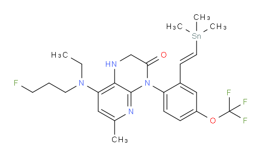 (E)-8-(ethyl(3-fluoropropyl)amino)-6-methyl-4-(4-(trifluoromethoxy)-2-(2-(trimethylstannyl)vinyl)phenyl)-1,2-dihydropyrido[2,3-b]pyrazin-3(4H)-one