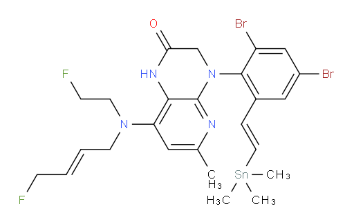 4-(2,4-二溴-6-((E)-2-(三甲基锡基)乙烯基)苯基)-8-(((E)-4-氟丁-2-烯-1-基)(2-氟乙基)氨基)-6-甲基-3,4-二氢吡啶并[2,3-b]吡嗪-2(1H)-酮