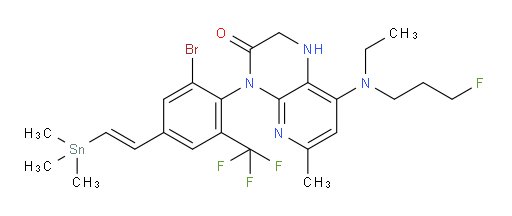 (E)-4-(2-溴-6-(三氟甲基)-4-(2-(三甲基锡基)乙烯基)苯基)-8-(乙基(3-氟丙基)氨基)-6-甲基-1,2-二氢吡啶并[2,3-b]吡嗪-3(4H)-酮
