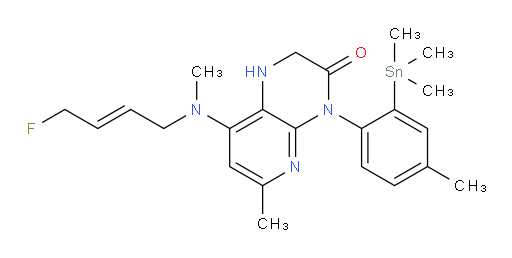 (E)-8-((4-fluorobut-2-en-1-yl)(methyl)amino)-6-methyl-4-(4-methyl-2-(trimethylstannyl)phenyl)-1,2-dihydropyrido[2,3-b]pyrazin-3(4H)-one