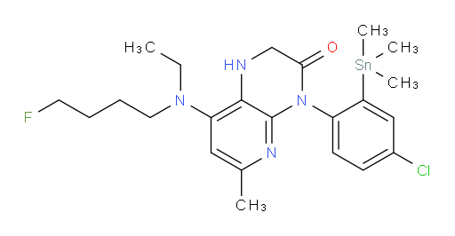 4-(4-chloro-2-(trimethylstannyl)phenyl)-8-(ethyl(4-fluorobutyl)amino)-6-methyl-1,2-dihydropyrido[2,3-b]pyrazin-3(4H)-one