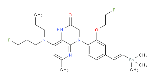 (E)-4-(2-(2-fluoroethoxy)-4-(2-(trimethylstannyl)vinyl)phenyl)-8-((3-fluoropropyl)(propyl)amino)-6-methyl-3,4-dihydropyrido[2,3-b]pyrazin-2(1H)-one