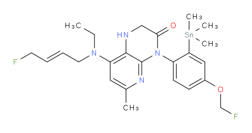 (E)-8-(ethyl(4-fluorobut-2-en-1-yl)amino)-4-(4-(fluoromethoxy)-2-(trimethylstannyl)phenyl)-6-methyl-1,2-dihydropyrido[2,3-b]pyrazin-3(4H)-one