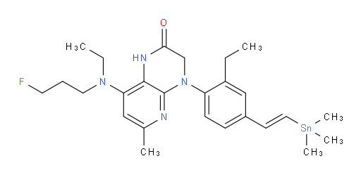 (E)-8-(ethyl(3-fluoropropyl)amino)-4-(2-ethyl-4-(2-(trimethylstannyl)vinyl)phenyl)-6-methyl-3,4-dihydropyrido[2,3-b]pyrazin-2(1H)-one