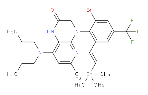 (E)-4-(2-bromo-4-(trifluoromethyl)-6-(2-(trimethylstannyl)vinyl)phenyl)-8-(dipropylamino)-6-methyl-3,4-dihydropyrido[2,3-b]pyrazin-2(1H)-one