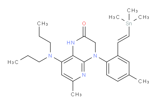 (E)-8-(dipropylamino)-6-methyl-4-(4-methyl-2-(2-(trimethylstannyl)vinyl)phenyl)-3,4-dihydropyrido[2,3-b]pyrazin-2(1H)-one