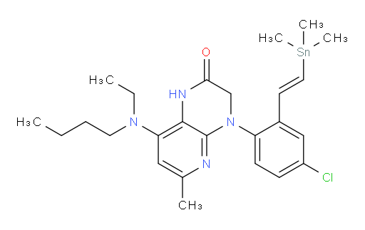 (E)-8-(butyl(ethyl)amino)-4-(4-chloro-2-(2-(trimethylstannyl)vinyl)phenyl)-6-methyl-3,4-dihydropyrido[2,3-b]pyrazin-2(1H)-one