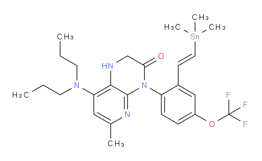 (E)-8-(dipropylamino)-6-methyl-4-(4-(trifluoromethoxy)-2-(2-(trimethylstannyl)vinyl)phenyl)-1,2-dihydropyrido[2,3-b]pyrazin-3(4H)-one