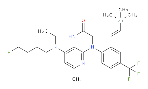 (E)-8-(ethyl(4-fluorobutyl)amino)-6-methyl-4-(4-(trifluoromethyl)-2-(2-(trimethylstannyl)vinyl)phenyl)-3,4-dihydropyrido[2,3-b]pyrazin-2(1H)-one