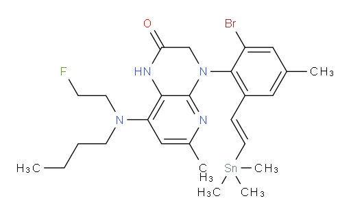 (E)-4-(2-bromo-4-methyl-6-(2-(trimethylstannyl)vinyl)phenyl)-8-(butyl(2-fluoroethyl)amino)-6-methyl-3,4-dihydropyrido[2,3-b]pyrazin-2(1H)-one
