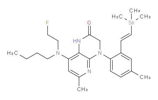 (E)-8-(butyl(2-fluoroethyl)amino)-6-methyl-4-(4-methyl-2-(2-(trimethylstannyl)vinyl)phenyl)-3,4-dihydropyrido[2,3-b]pyrazin-2(1H)-one