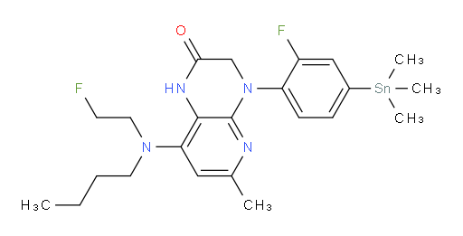 8-(butyl(2-fluoroethyl)amino)-4-(2-fluoro-4-(trimethylstannyl)phenyl)-6-methyl-3,4-dihydropyrido[2,3-b]pyrazin-2(1H)-one