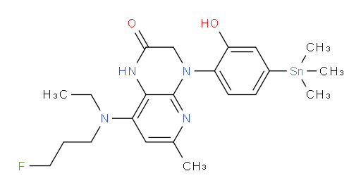 8-(ethyl(3-fluoropropyl)amino)-4-(2-hydroxy-4-(trimethylstannyl)phenyl)-6-methyl-3,4-dihydropyrido[2,3-b]pyrazin-2(1H)-one