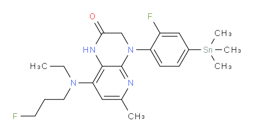8-(ethyl(3-fluoropropyl)amino)-4-(2-fluoro-4-(trimethylstannyl)phenyl)-6-methyl-3,4-dihydropyrido[2,3-b]pyrazin-2(1H)-one