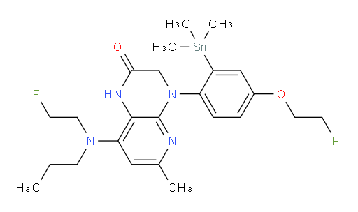 4-(4-(2-fluoroethoxy)-2-(trimethylstannyl)phenyl)-8-((2-fluoroethyl)(propyl)amino)-6-methyl-3,4-dihydropyrido[2,3-b]pyrazin-2(1H)-one