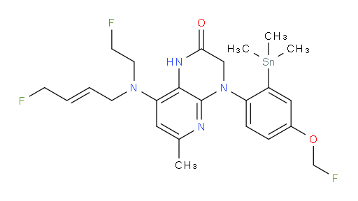 (E)-8-((4-fluorobut-2-en-1-yl)(2-fluoroethyl)amino)-4-(4-(fluoromethoxy)-2-(trimethylstannyl)phenyl)-6-methyl-3,4-dihydropyrido[2,3-b]pyrazin-2(1H)-one
