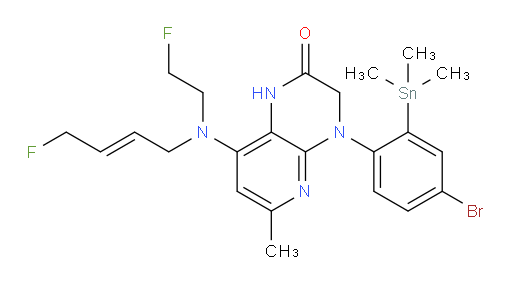 (E)-4-(4-bromo-2-(trimethylstannyl)phenyl)-8-((4-fluorobut-2-en-1-yl)(2-fluoroethyl)amino)-6-methyl-3,4-dihydropyrido[2,3-b]pyrazin-2(1H)-one