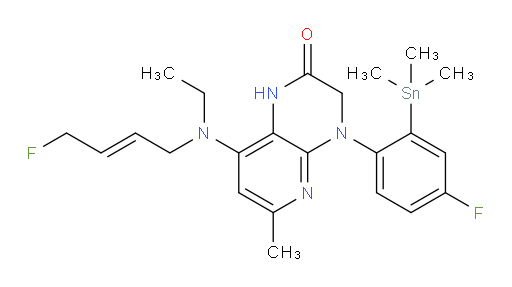 (E)-8-(ethyl(4-fluorobut-2-en-1-yl)amino)-4-(4-fluoro-2-(trimethylstannyl)phenyl)-6-methyl-3,4-dihydropyrido[2,3-b]pyrazin-2(1H)-one