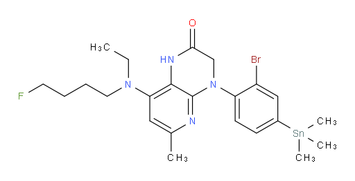 4-(2-bromo-4-(trimethylstannyl)phenyl)-8-(ethyl(4-fluorobutyl)amino)-6-methyl-3,4-dihydropyrido[2,3-b]pyrazin-2(1H)-one