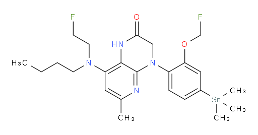 8-(butyl(2-fluoroethyl)amino)-4-(2-(fluoromethoxy)-4-(trimethylstannyl)phenyl)-6-methyl-3,4-dihydropyrido[2,3-b]pyrazin-2(1H)-one