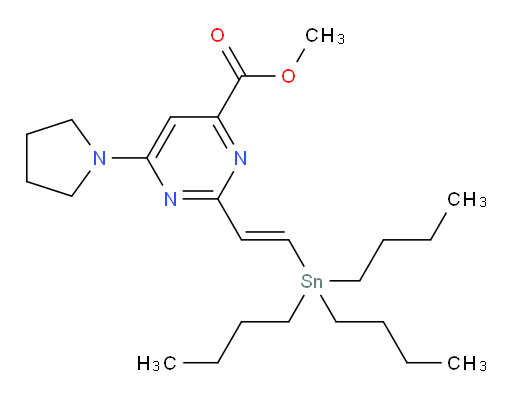 (E)-甲基 6-(吡咯烷-1-基)-2-(2-(三丁基锡基)乙烯基)嘧啶-4-甲酸酯