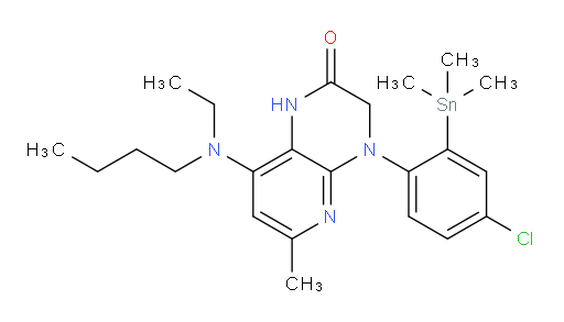 8-(butyl(ethyl)amino)-4-(4-chloro-2-(trimethylstannyl)phenyl)-6-methyl-3,4-dihydropyrido[2,3-b]pyrazin-2(1H)-one