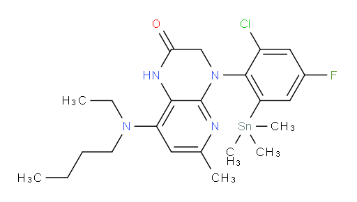8-(butyl(ethyl)amino)-4-(2-chloro-4-fluoro-6-(trimethylstannyl)phenyl)-6-methyl-3,4-dihydropyrido[2,3-b]pyrazin-2(1H)-one