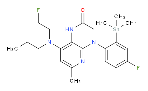 4-(4-fluoro-2-(trimethylstannyl)phenyl)-8-((2-fluoroethyl)(propyl)amino)-6-methyl-3,4-dihydropyrido[2,3-b]pyrazin-2(1H)-one