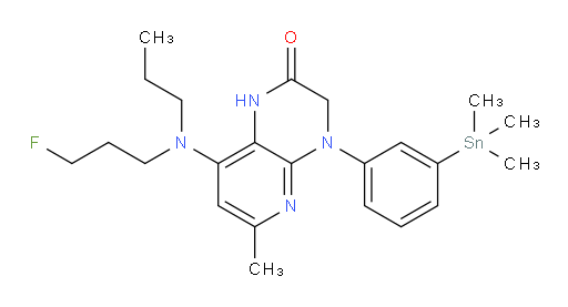 8-((3-fluoropropyl)(propyl)amino)-6-methyl-4-(3-(trimethylstannyl)phenyl)-3,4-dihydropyrido[2,3-b]pyrazin-2(1H)-one