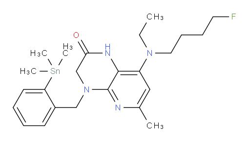 8-(ethyl(4-fluorobutyl)amino)-6-methyl-4-(2-(trimethylstannyl)benzyl)-3,4-dihydropyrido[2,3-b]pyrazin-2(1H)-one