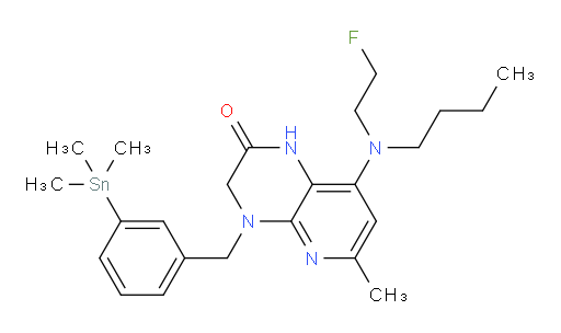 8-(butyl(2-fluoroethyl)amino)-6-methyl-4-(3-(trimethylstannyl)benzyl)-3,4-dihydropyrido[2,3-b]pyrazin-2(1H)-one