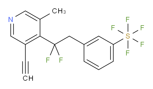 3-(2-(3-ethynyl-5-methylpyridin-4-yl)-2,2-difluoroethyl)(pentafluoromercapto)benzene