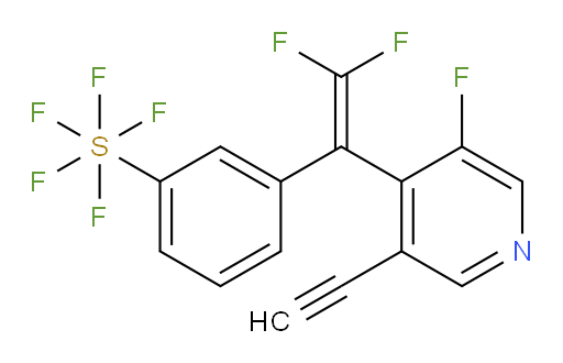 3-(1-(3-ethynyl-5-fluoropyridin-4-yl)-2,2-difluorovinyl)(pentafluoromercapto)benzene