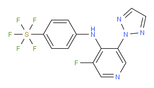 4-((3-fluoro-5-(2H-1,2,3-triazol-2-yl)pyridin-4-yl)amino)(pentafluoromercapto)benzene