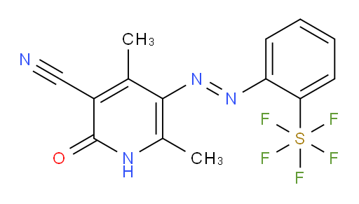(E)-5-((2-(pentafluoromercapto)phenyl)diazenyl)-4,6-dimethyl-2-oxo-1,2-dihydropyridine-3-carbonitrile
