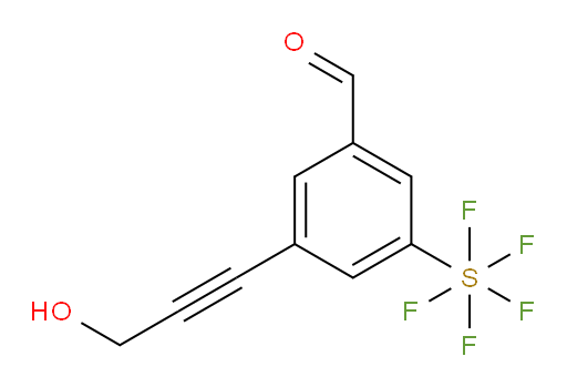 3-(3-hydroxyprop-1-yn-1-yl)-5-(pentafluoromercapto)benzaldehyde
