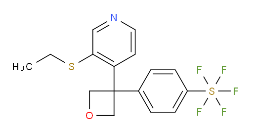 4-(3-(3-(ethylthio)pyridin-4-yl)oxetan-3-yl)(pentafluoromercapto)benzene