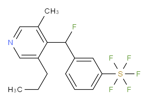 3-(fluoro(3-methyl-5-propylpyridin-4-yl)methyl)(pentafluoromercapto)benzene