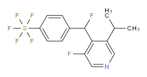 4-(fluoro(3-fluoro-5-isopropylpyridin-4-yl)methyl)(pentafluoromercapto)benzene