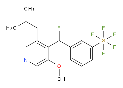 3-(fluoro(3-isobutyl-5-methoxypyridin-4-yl)methyl)(pentafluoromercapto)benzene