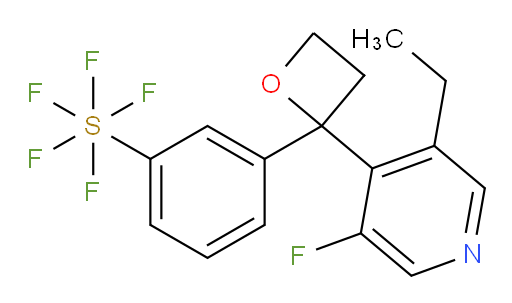 3-(2-(3-ethyl-5-fluoropyridin-4-yl)oxetan-2-yl)(pentafluoromercapto)benzene