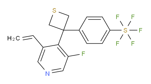 4-(3-(3-fluoro-5-vinylpyridin-4-yl)thietan-3-yl)(pentafluoromercapto)benzene