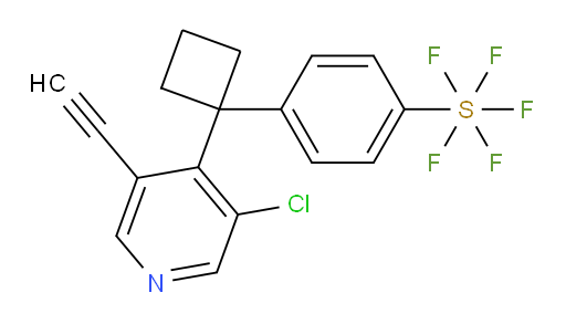 4-(1-(3-chloro-5-ethynylpyridin-4-yl)cyclobutyl)(pentafluoromercapto)benzene