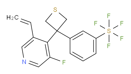 3-(3-(3-fluoro-5-vinylpyridin-4-yl)thietan-3-yl)(pentafluoromercapto)benzene