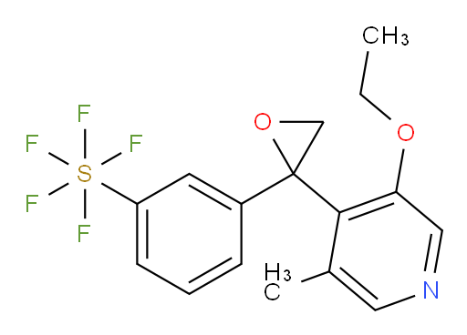 3-(2-(3-ethoxy-5-methylpyridin-4-yl)oxiran-2-yl)(pentafluoromercapto)benzene