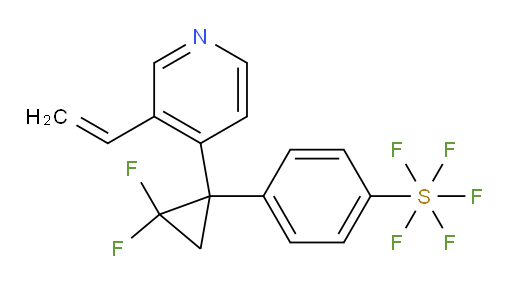 4-(2,2-difluoro-1-(3-vinylpyridin-4-yl)cyclopropyl)(pentafluoromercapto)benzene