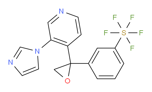 3-(2-(3-(1H-imidazol-1-yl)pyridin-4-yl)oxiran-2-yl)(pentafluoromercapto)benzene