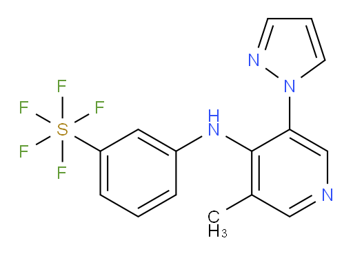 3-((3-methyl-5-(1H-pyrazol-1-yl)pyridin-4-yl)amino)(pentafluoromercapto)benzene
